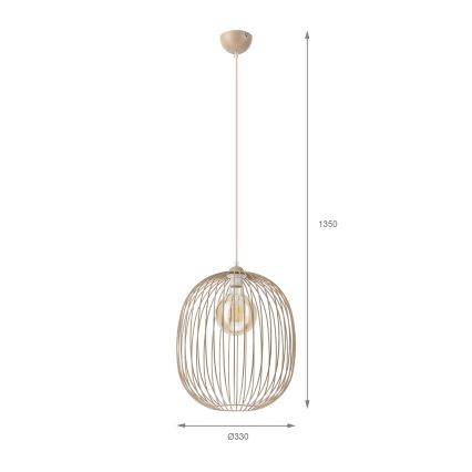 Полилей на кабел DESTELLO 1xE27/15W/230V Ø 33 см бежов