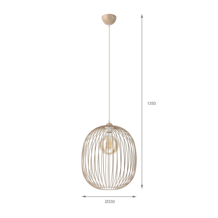 Полилей на кабел DESTELLO 1xE27/15W/230V Ø 33 см бежов