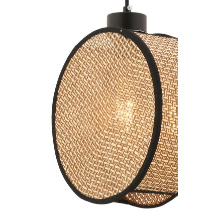Полилей на кабел DRUM 1xE27/60W/230V кафяв/черен