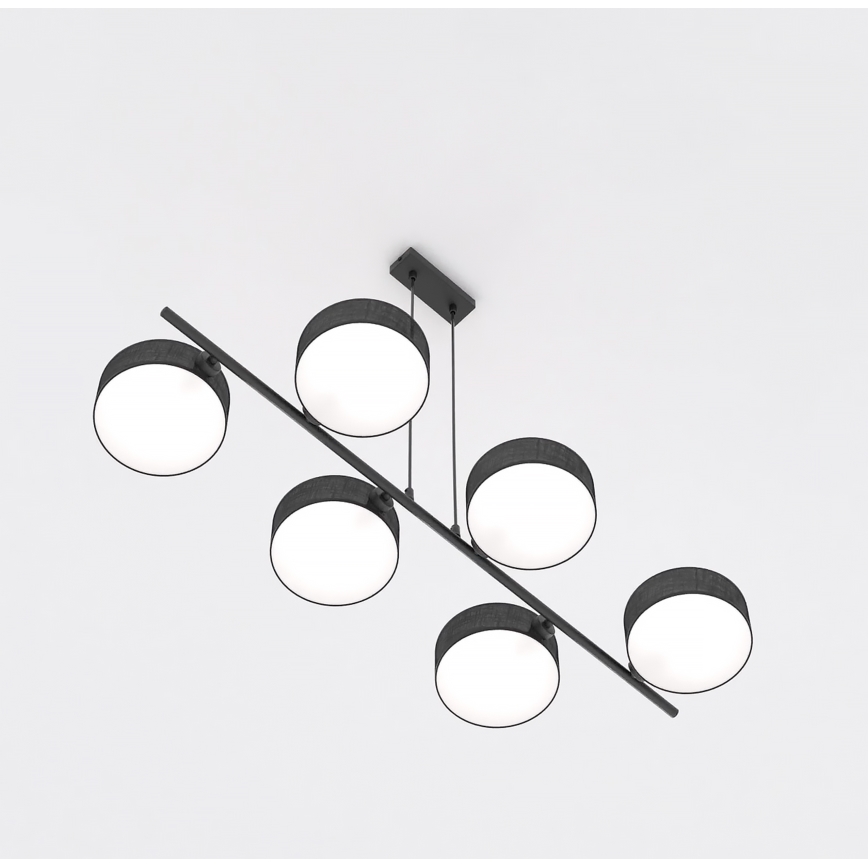 Полилей на кабел DRUMZ 6xE14/10W/230V черен