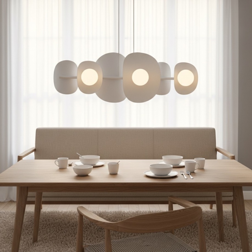 Полилей на кабел ELEMENTI 6xG9/8W/230V бял