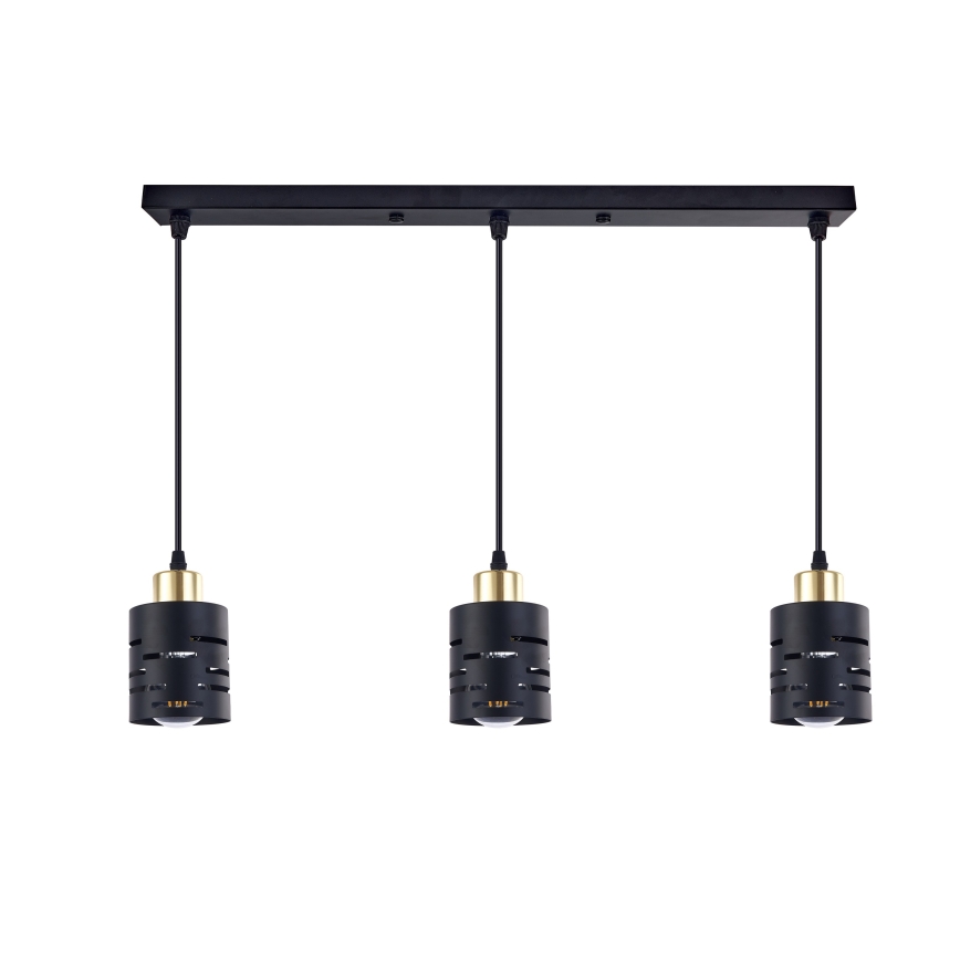 Полилей на кабел ELEN 3xE27/35W/230V черно/златно