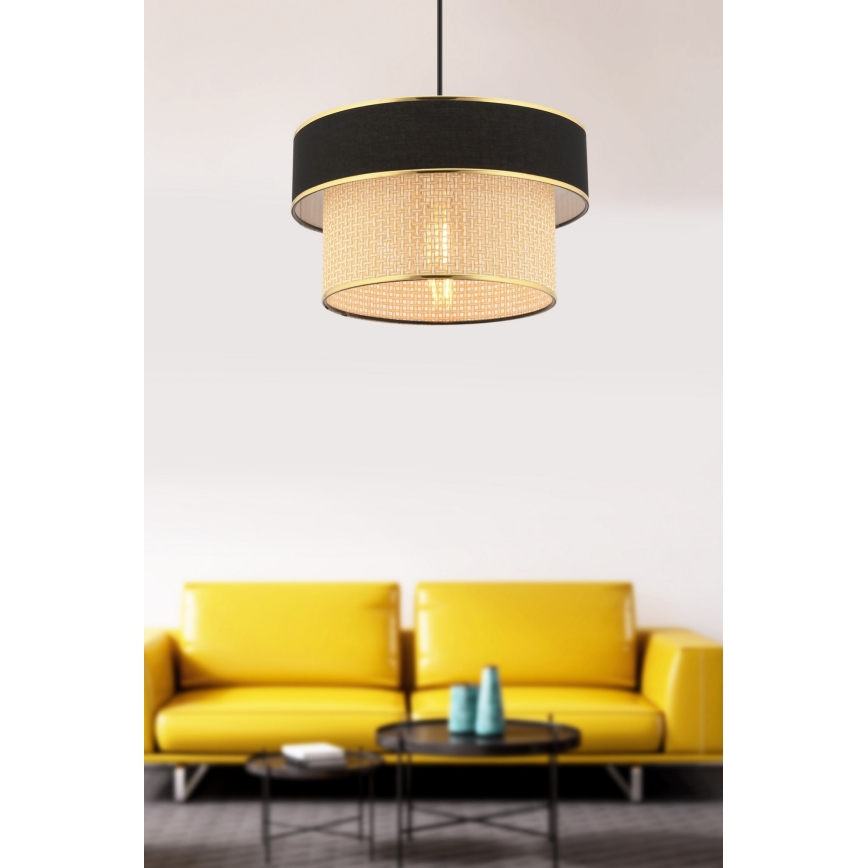 Полилей на кабел ERO 1xE27/60W/230V черен/бежов