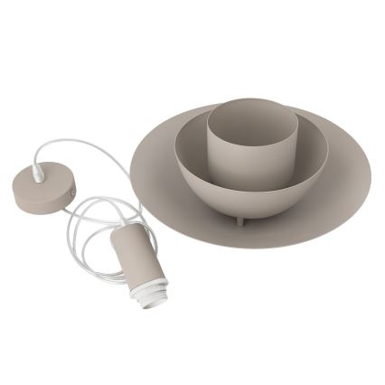 Полилей на кабел FERRO 1xE27/15W/230V, сив