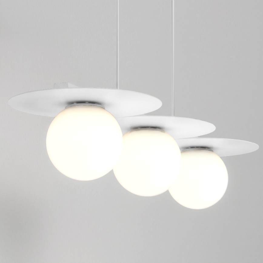 Полилей на кабел FLAT 3xE27/15W/230V бял