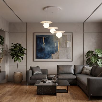 Полилей на кабел FLAT 3xE27/15W/230V кремав