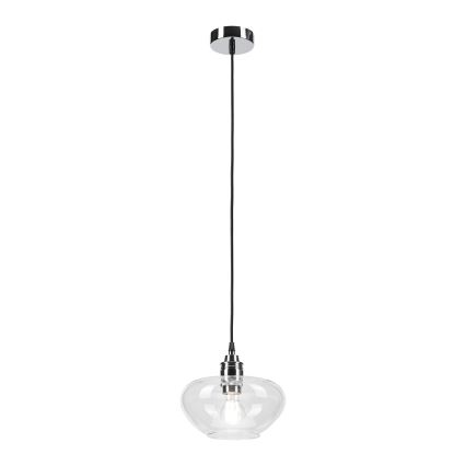 Полилей на кабел FLO 1xE27/15W/230V лъскав хром/прозрачен