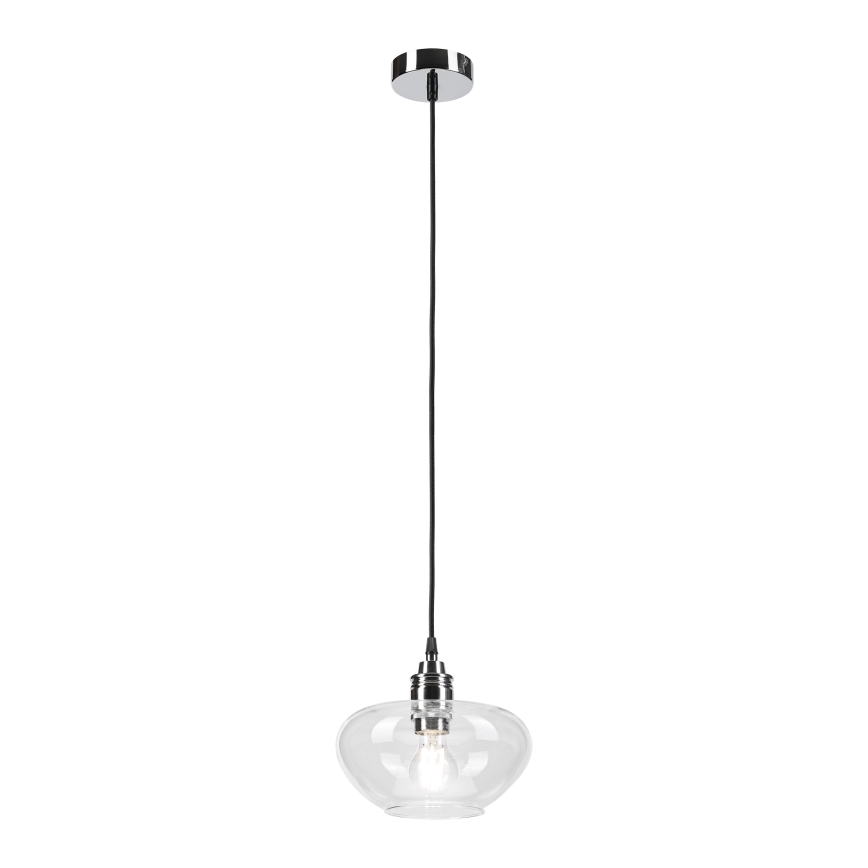Полилей на кабел FLO 1xE27/15W/230V лъскав хром/прозрачен
