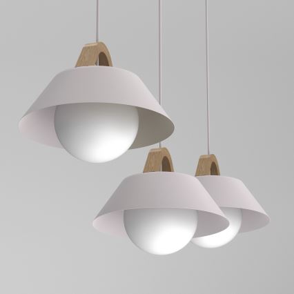 Полилей на кабел FUNDA 3xE27/15W/230V в цвят крем