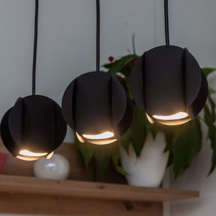 Полилей на кабел GAMBIT 4xGU10/10W/230V черен