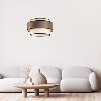 Полилей на кабел GRACE 1xE27/60W/230V, Ø 40 см, кремав/сив