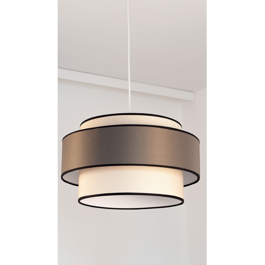 Полилей на кабел GRACE 1xE27/60W/230V, Ø 40 см, кремав/сив