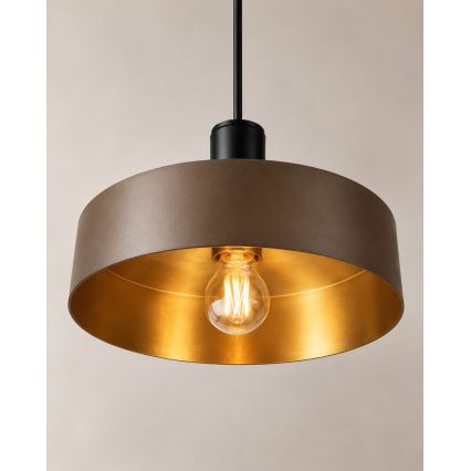 Полилей на кабел HAKI 1xE27/60W/230V кафяв/черен