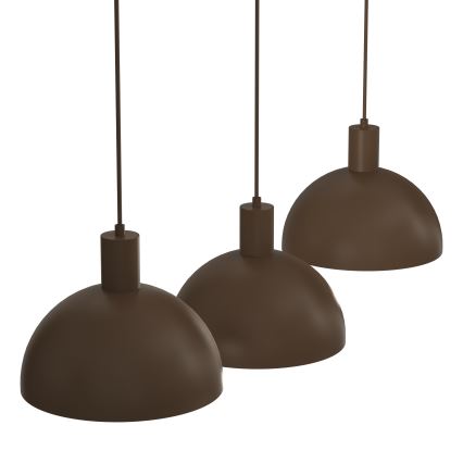 Полилей на кабел HANDA 3xE27/15W/230V кафяв