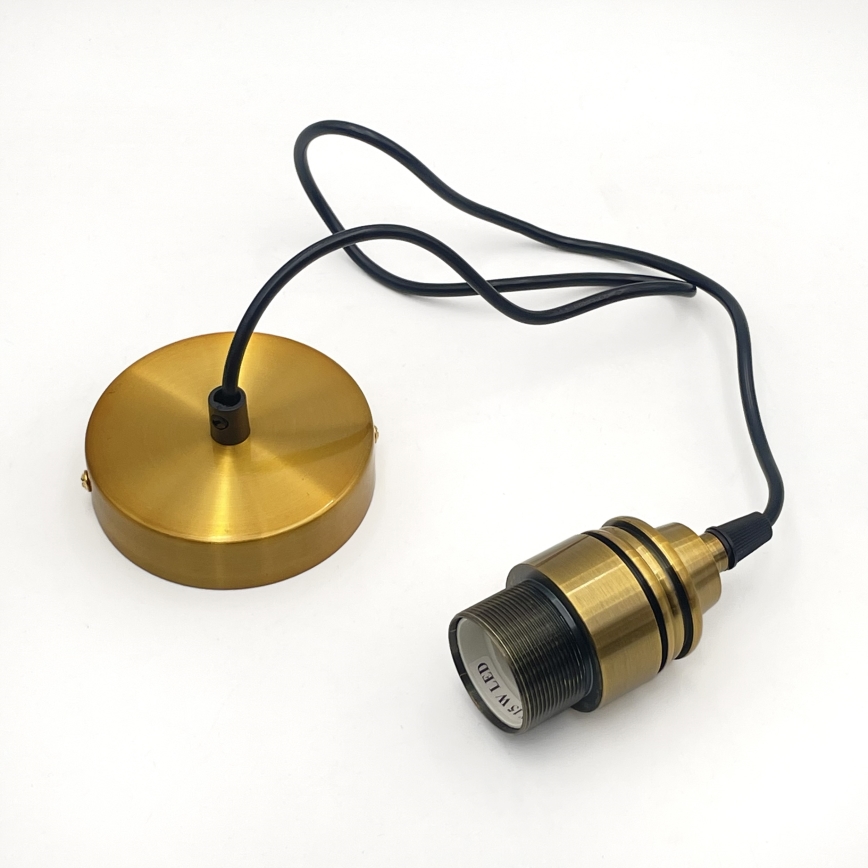 Полилей на кабел HECTOR 1xE27/15W/230V бял/месинг Ø 14 см