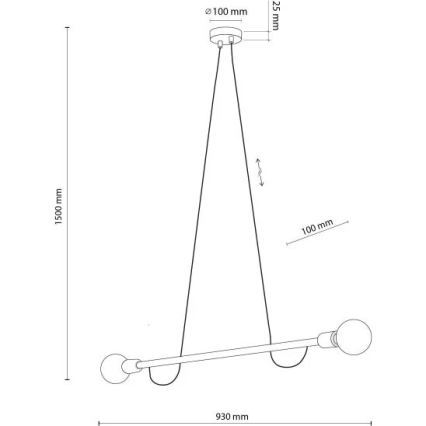 Полилей на кабел HELIX 2xE27/15W/230V черен/бор