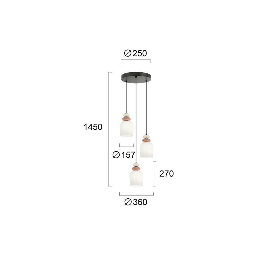 Полилей на кабел HILDA 3xE14/40W/230V черен/кафяв