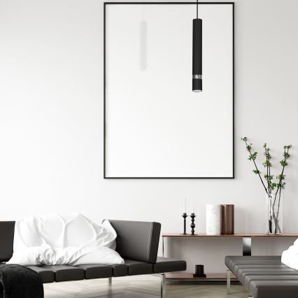 Полилей на кабел JOKER 1xGU10/25W/230V черен/лъскав хром