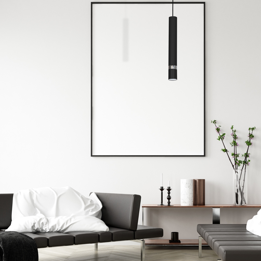 Полилей на кабел JOKER 1xGU10/25W/230V черен/лъскав хром