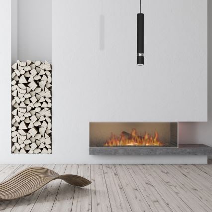 Полилей на кабел JOKER 1xGU10/25W/230V черен/лъскав хром