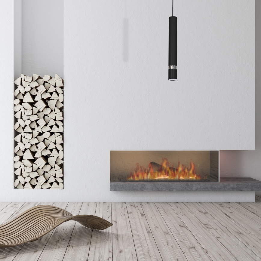 Полилей на кабел JOKER 1xGU10/25W/230V черен/лъскав хром