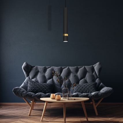 Полилей на кабел JOKER 1xGU10/25W/230V в черно и златно