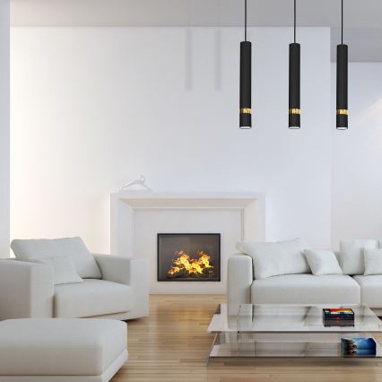 Полилей на кабел JOKER 3xGU10/25W/230V черен/златен