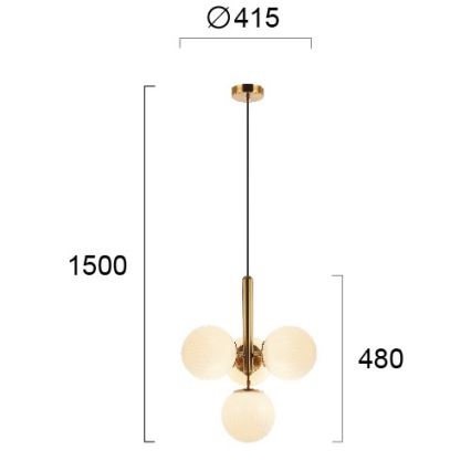 Полилей на кабел JOLIN 4xG9/5W/230V златен