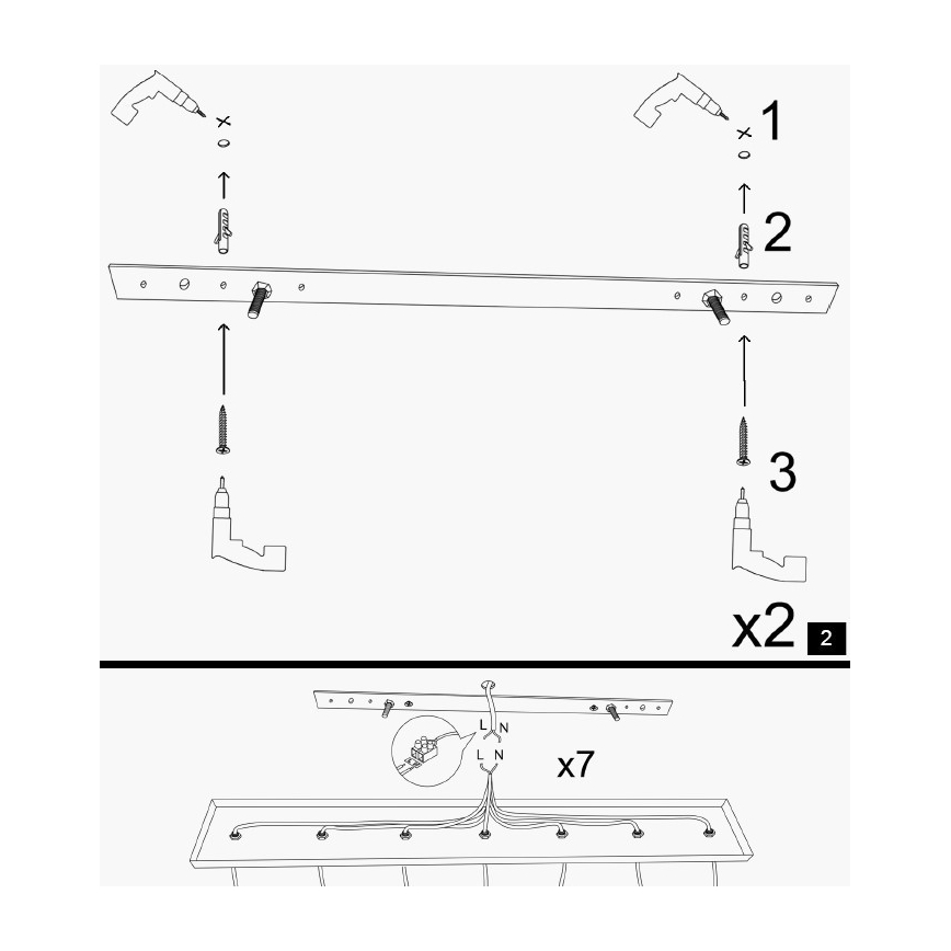 Полилей на кабел KEM 5xE27/40W/230V черен