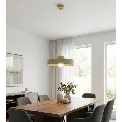Полилей на кабел KIVI 1xE27/15W/230V бежов