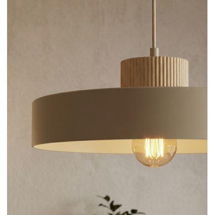 Полилей на кабел KIVI 1xE27/15W/230V бежов