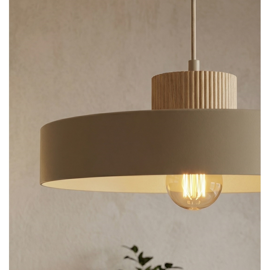 Полилей на кабел KIVI 1xE27/15W/230V бежов