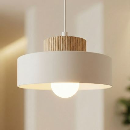 Полилей на кабел KIVI 1xE27/15W/230V бял