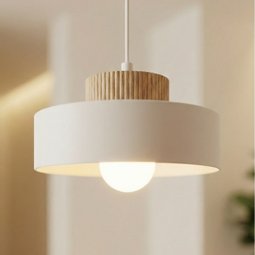 Полилей на кабел KIVI 1xE27/15W/230V бял