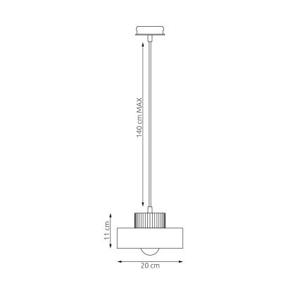 Полилей на кабел KIVI 1xE27/15W/230V бял