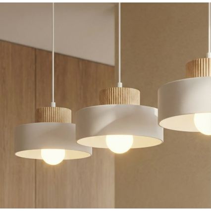 Полилей на кабел KIVI 3xE27/15W/230V бял