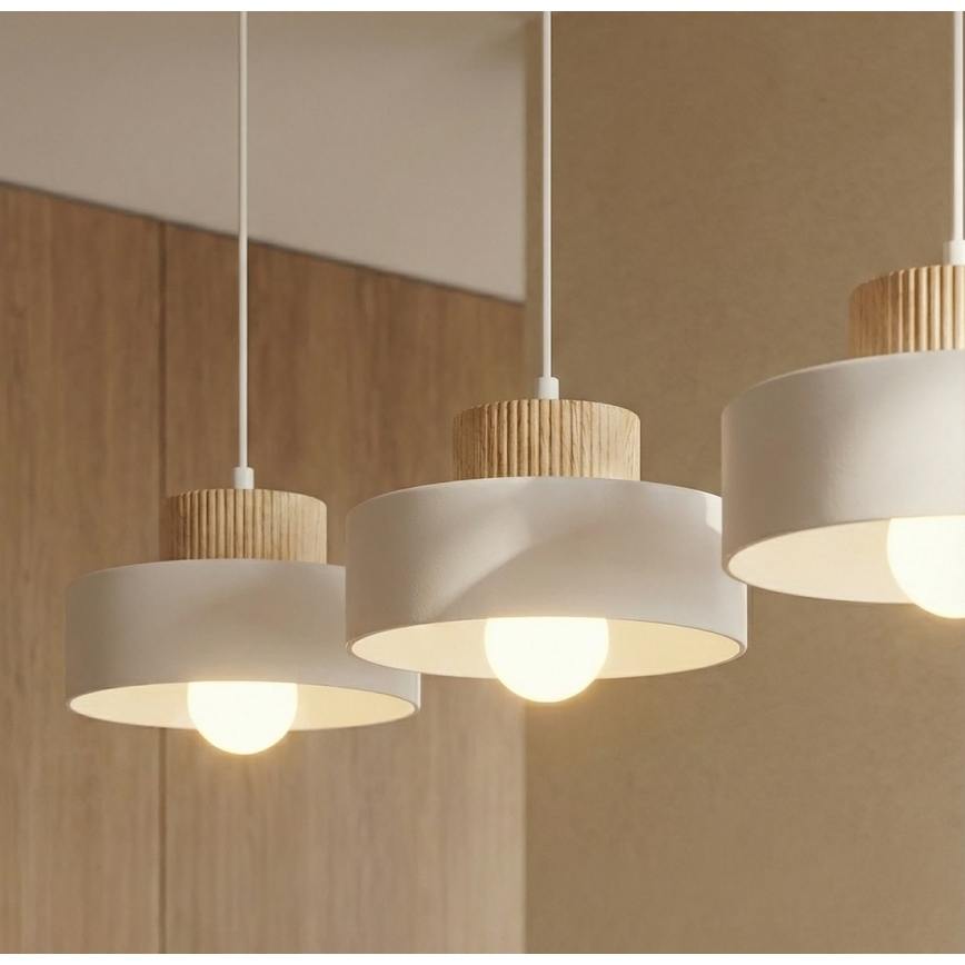 Полилей на кабел KIVI 3xE27/15W/230V бял