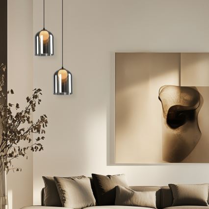 Полилей на кабел KLEA 1xG9/15W/230V димчато черен