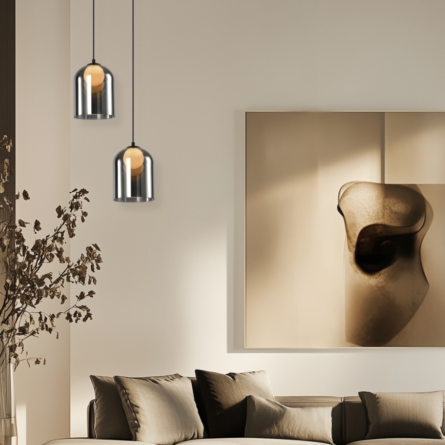 Полилей на кабел KLEA 1xG9/15W/230V димчато черен