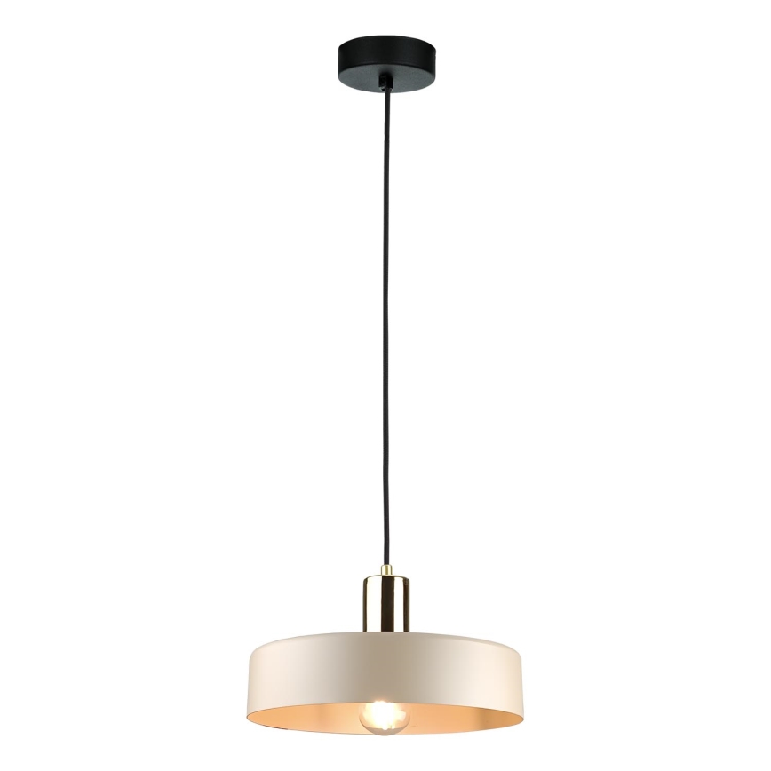 Полилей на кабел LATTE 1xE27/60W/230V бежов/черен/лъскав хром