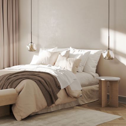 Полилей на кабел LAVA 1xG9/8W/230V бронзов/опушено бежово