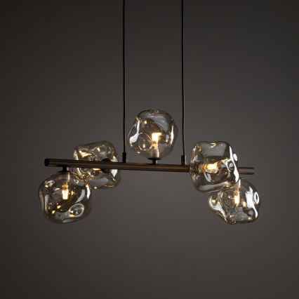 Полилей на кабел LAVA 5xG9/8W/230V бронзов/димно-бежов