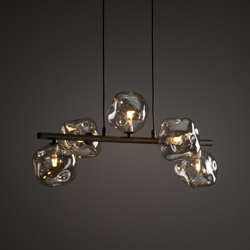 Полилей на кабел LAVA 5xG9/8W/230V бронзов/димно-бежов