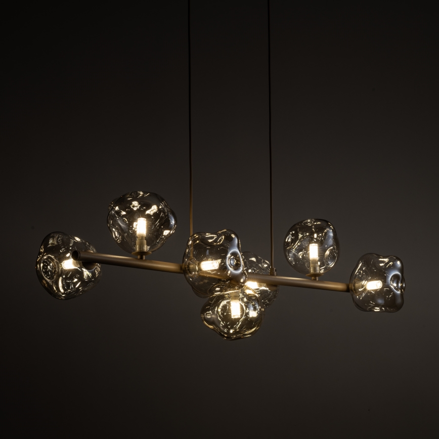 Полилей на кабел LAVA 7xG9/8W/230V бежово/опушено бежово