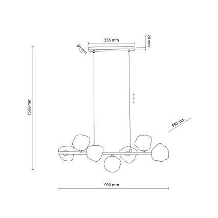 Полилей на кабел LAVA 7xG9/8W/230V бежово/опушено бежово