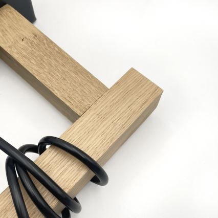 Полилей на кабел LEANDRA 1xE27/15W/230V дъб/черно