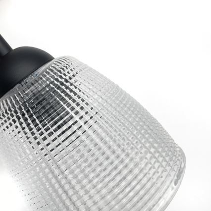 Полилей на кабел LEANDRA 1xE27/15W/230V дъб/черно