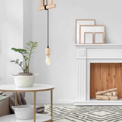 Полилей на кабел LEON 1xE27/60W/230V бук