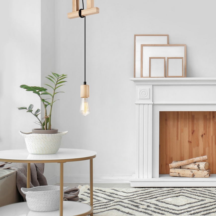 Полилей на кабел LEON 1xE27/60W/230V бук