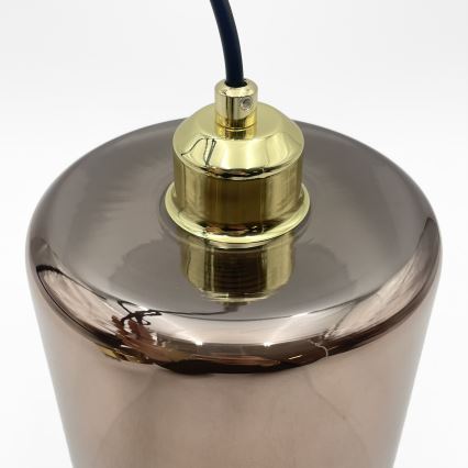 Полилей на кабел LIAH 1xE27/15W/230V, златисто/опушено кафяво